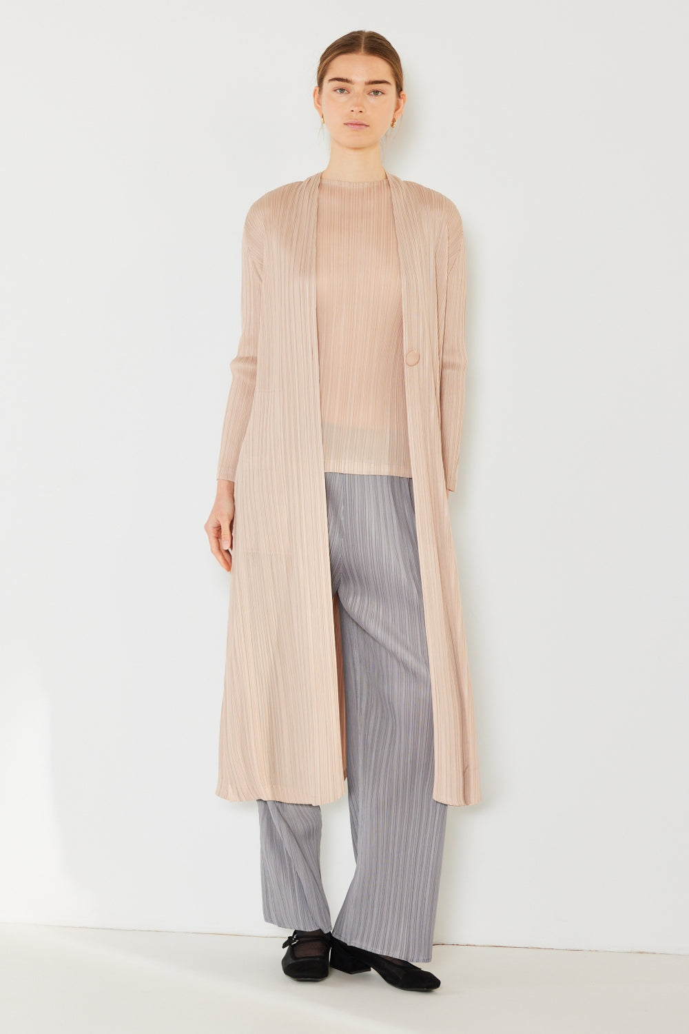 Marina West Swim Women's Pleated Long Sleeve Cardigan - Versatile, Chic Layering Piece