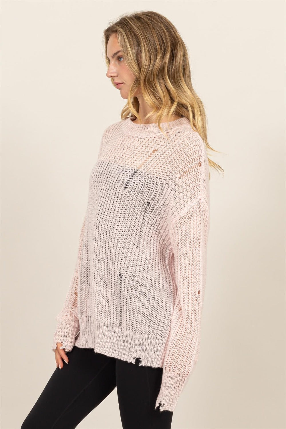 HYFVE Distressed Long Sleeve Knit Top - Trendy, Comfortable & Durable Fashion