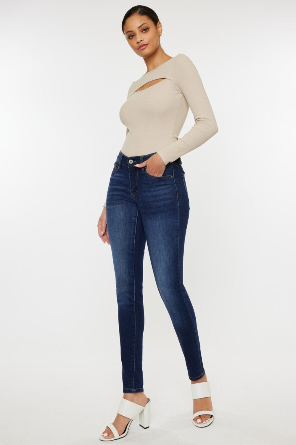 Kancan Mid Rise Gradient Skinny Jeans - Trendy and Stylish Denim