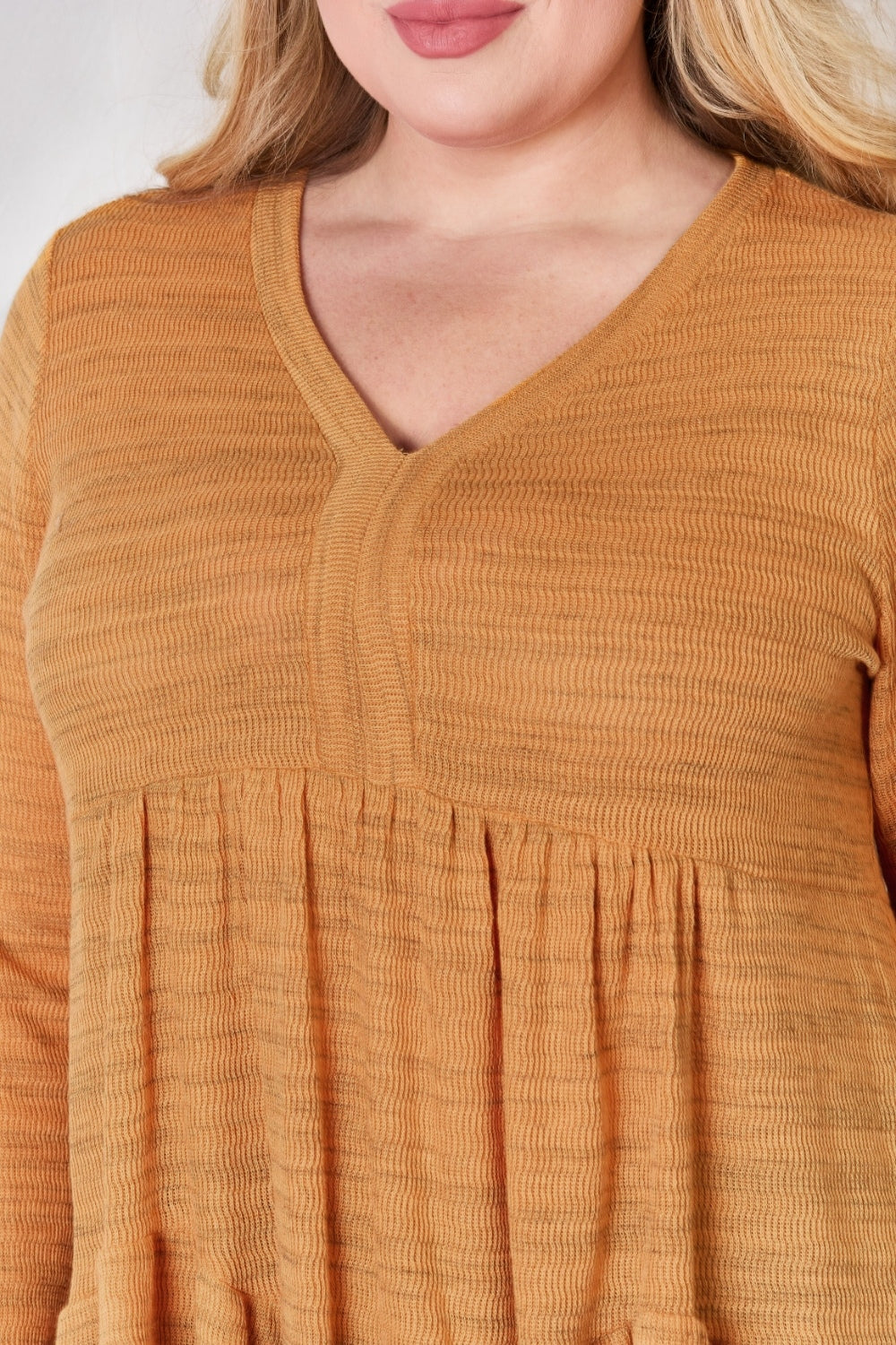 Hailey & Co Women's Full Size V-Neck Flounce Sleeve Blouse - Elegant & Versatile