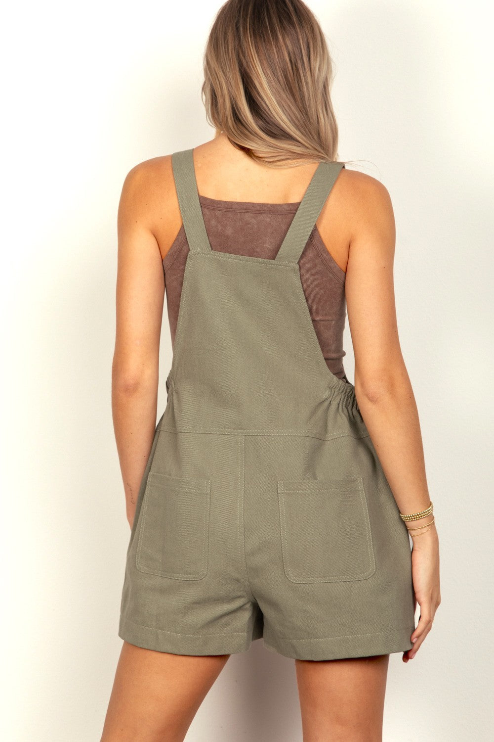 VERY J Women's Adjustable Suspender Overalls with Functional Pockets - Casual Rayon Romper