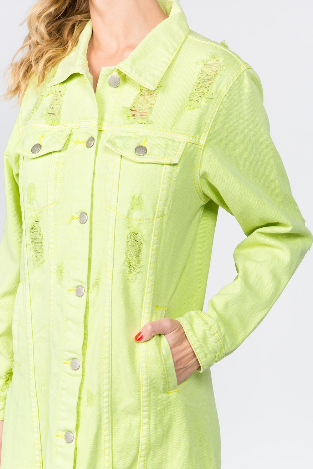 American Bazi Women's Button-Up Distressed Denim Dress - Timeless Style with Modern Edge
