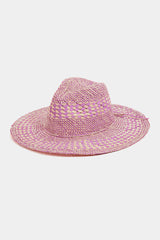 Fame Checkered Straw Weave Sun Hat - Stylish Sun Protection for Women