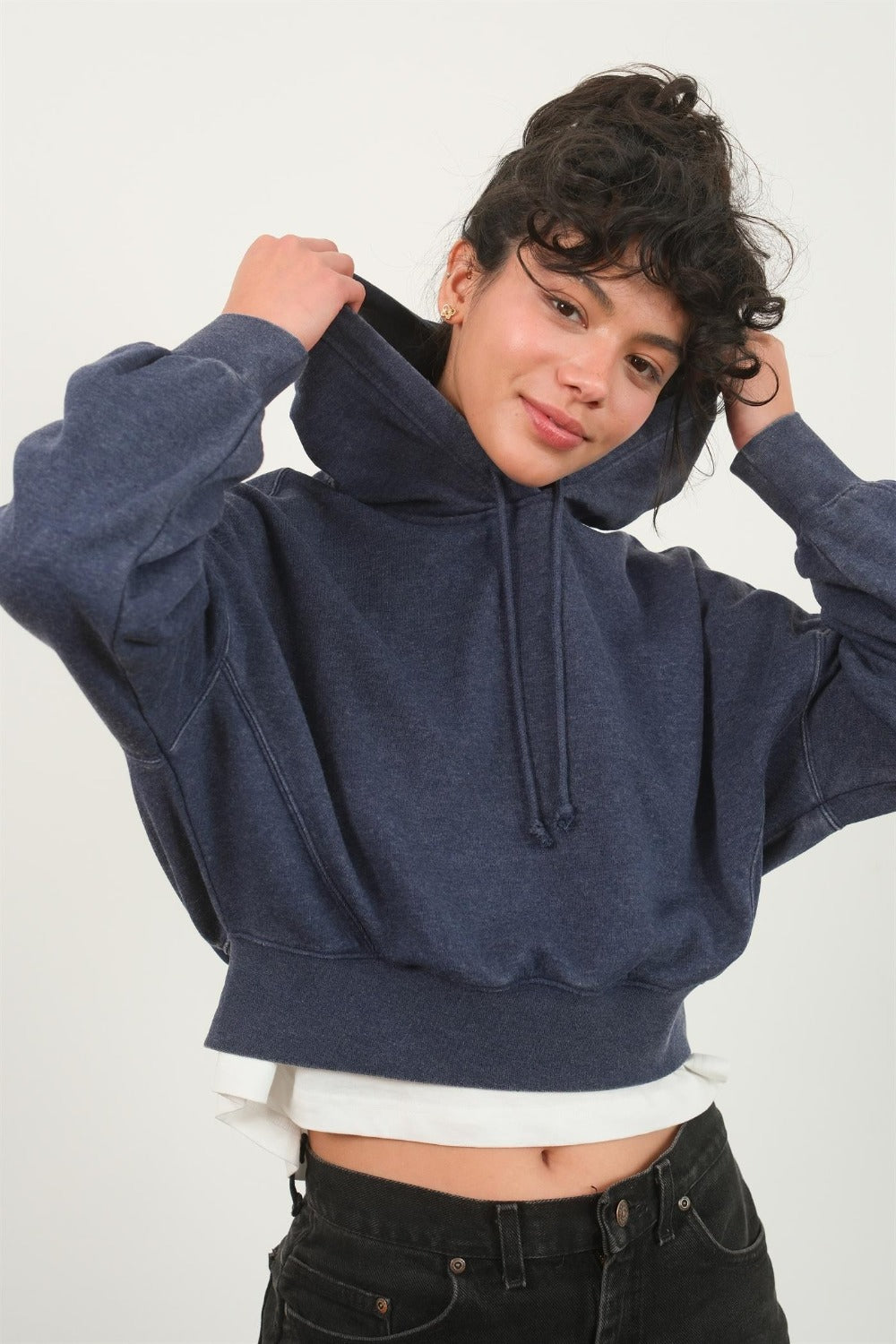 HYFVE Women's Drop Shoulder Cropped Hoodie - Stylish & Comfortable Casual Wear