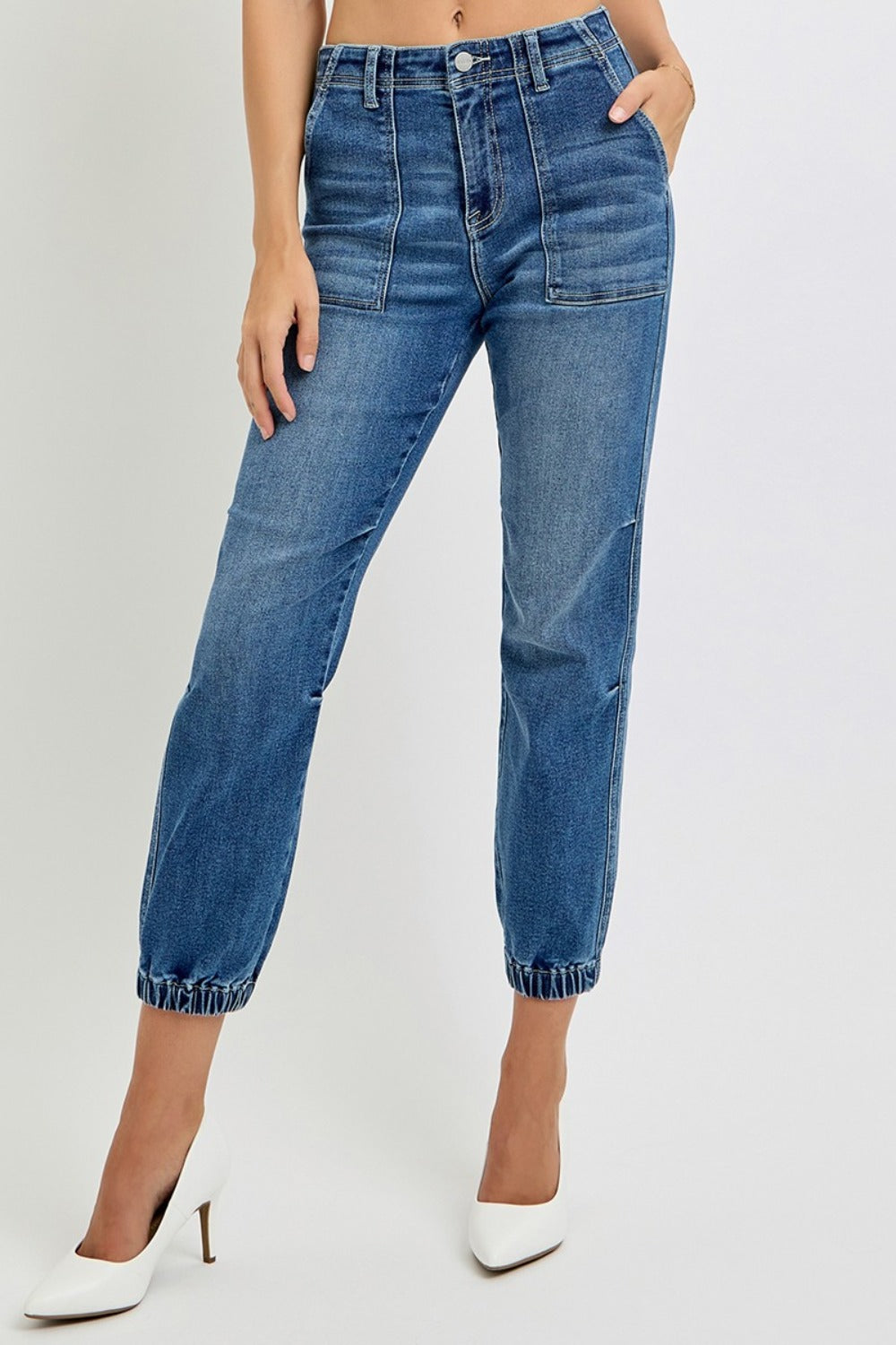 RISEN Women's High Rise Ankle Jogger Jeans - Stretch Denim Comfort & Style