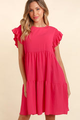 Elegant Ruffle Dress with Smocked Waist & Pockets - Full Size Range