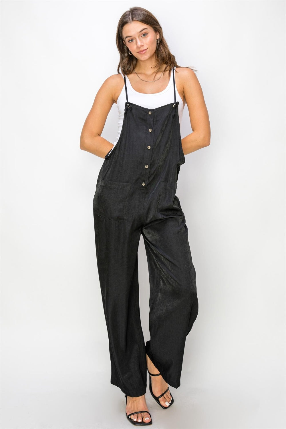 HYFVE Women's Half Button Sleeveless Jumpsuit - Versatile & Stylish Outfit