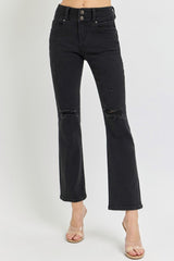 RISEN Women's High Rise Bootcut Jeans with Wide Waistband – Premium Comfort & Style