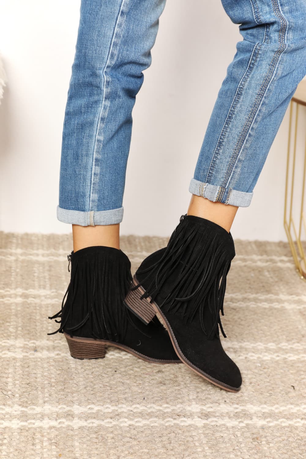 Legend Women's Fringe Ankle Cowboy Boots - Chic Western Style