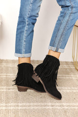 Legend Women's Fringe Ankle Cowboy Boots - Chic Western Style