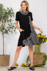 Celeste Full Size Short Sleeve Button Dress with Functional Pockets - Perfect for Any Occasion