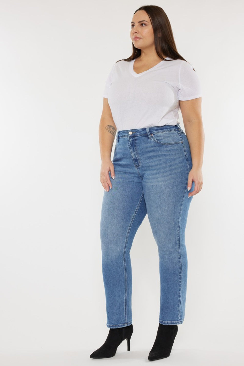 Kancan Full Size High Waist Jeans with Cat's Whiskers Detailing - Vintage Charm & Flattering Fit
