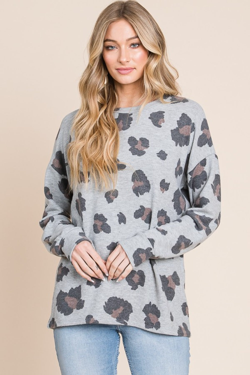 BOMBOM Wild Leopard Print Drop Shoulder T-Shirt - Trendy & Relaxed Fit