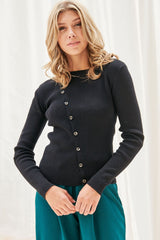 Faith Apparel Women's Button-Up Long Sleeve Knit Top - Versatile & Stylish