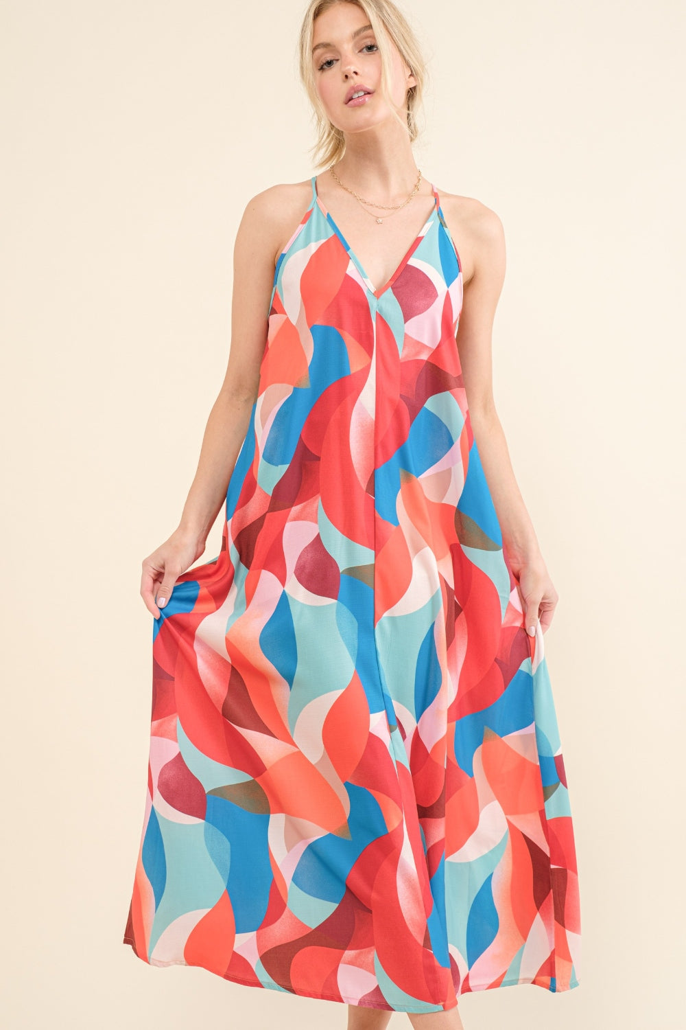 Vibrant Crisscross Back Cami Dress - Perfect Summer Style
