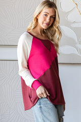 HOPELY Color Block Long Sleeve T-Shirt – Stylish, Comfortable & Versatile Fashion Essential