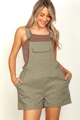 VERY J Women's Adjustable Suspender Overalls with Functional Pockets - Casual Rayon Romper