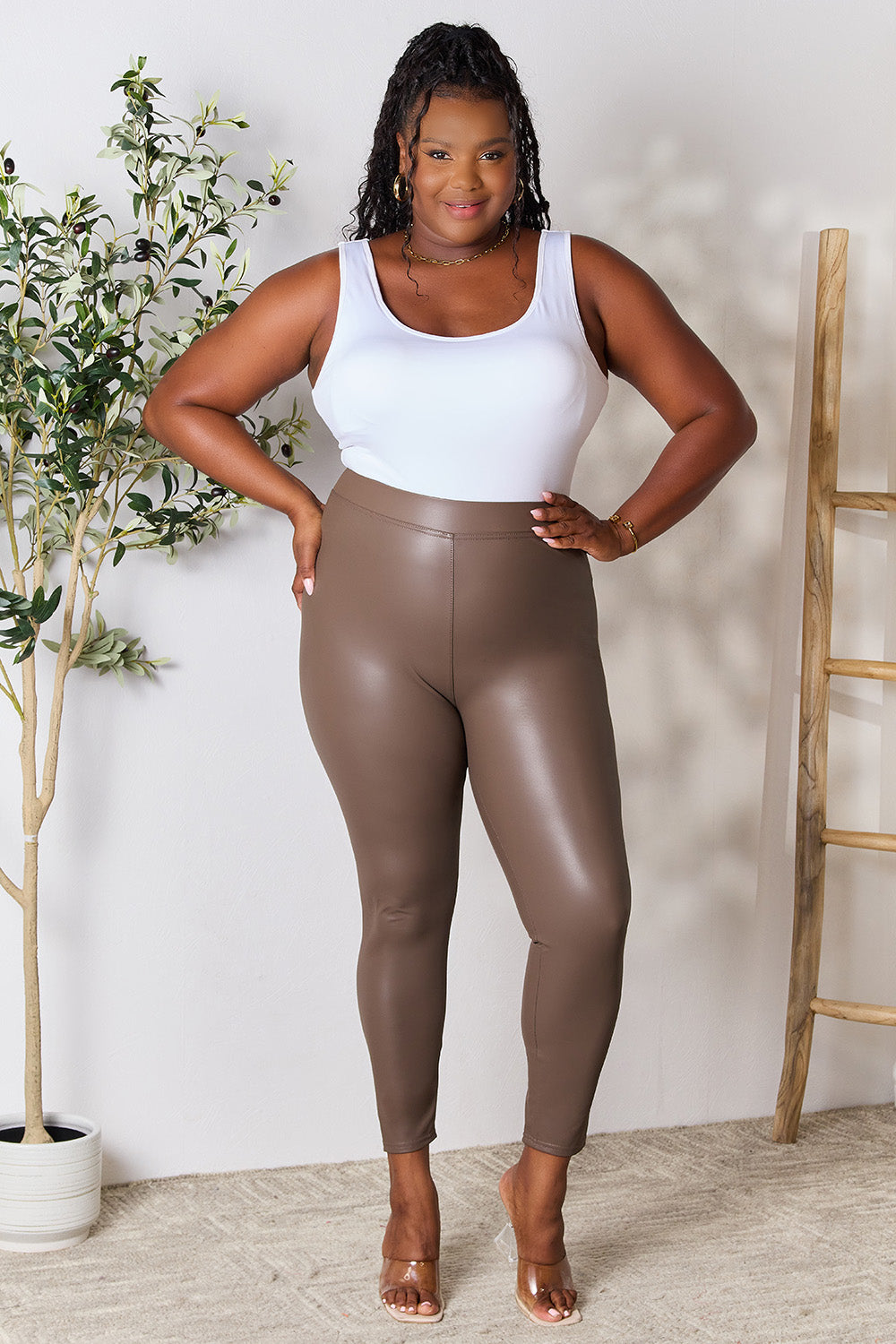 e.Luna Women's High Waist Full Size Skinny Pants - Chic, Comfortable & Versatile