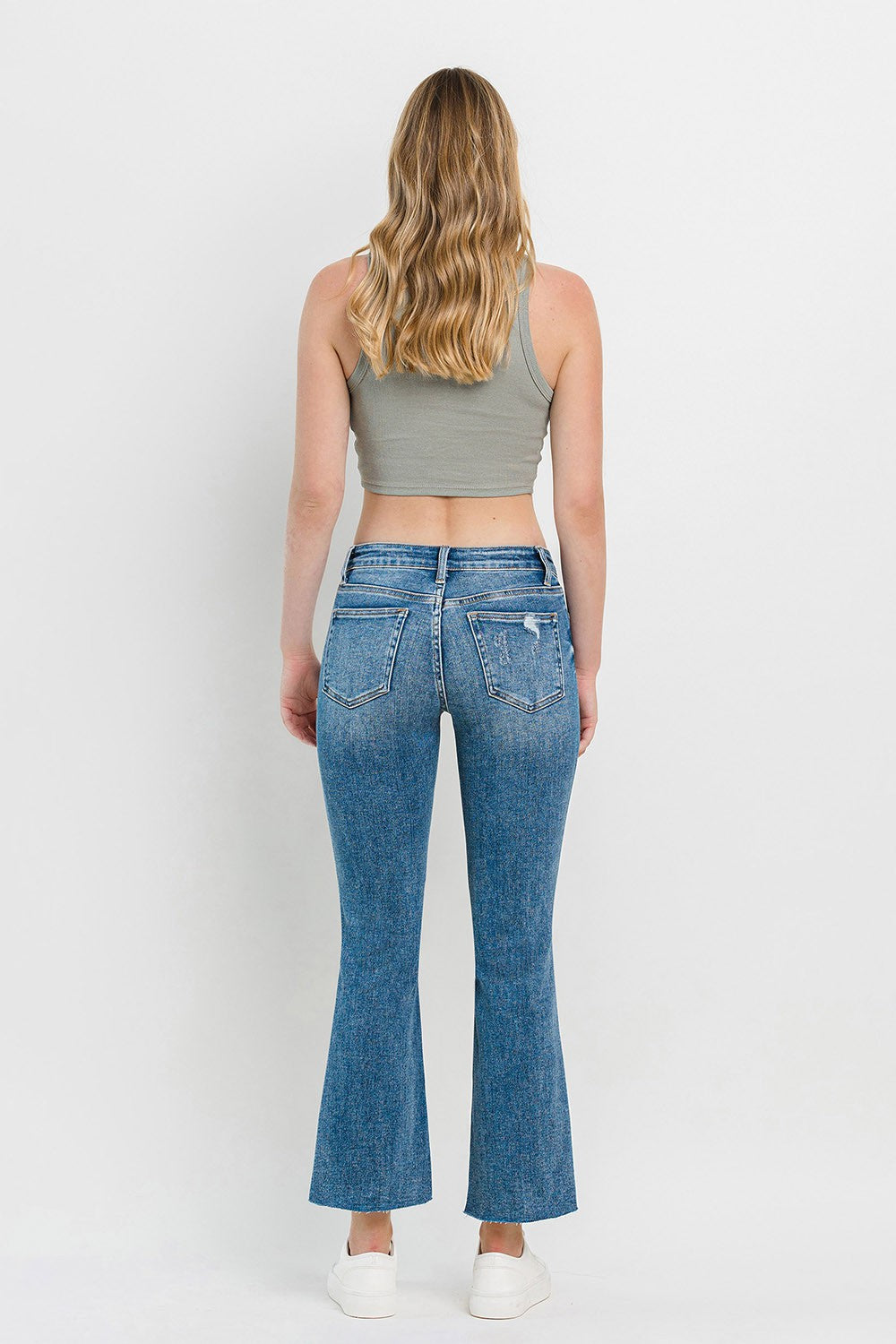 Vervet by Flying Monkey Mid Rise Distressed Cropped Flare Jeans - Trendy Denim for Women