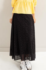 HYFVE Eyelet High-Waist Cotton Midi Skirt - Flared and Dreamy