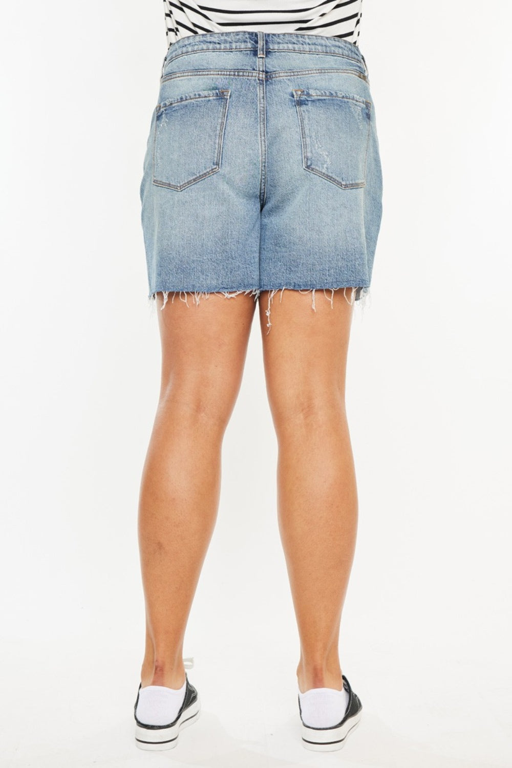 Kancan Women's High Waist Raw Hem Denim Shorts - Trendy & Comfortable