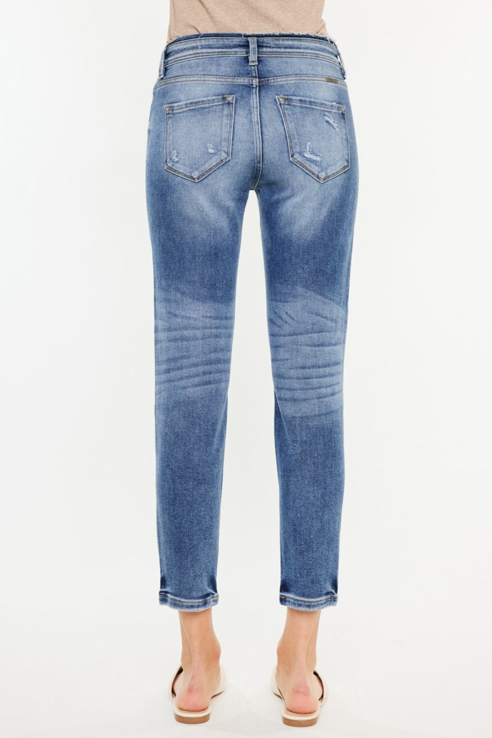 Kancan High Rise Distressed Mom Jeans - Trendy & Comfortable Denim
