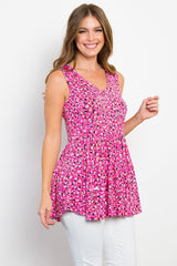 Chic Printed Tiered Sleeveless Top for Summer - Be Stage Full Size