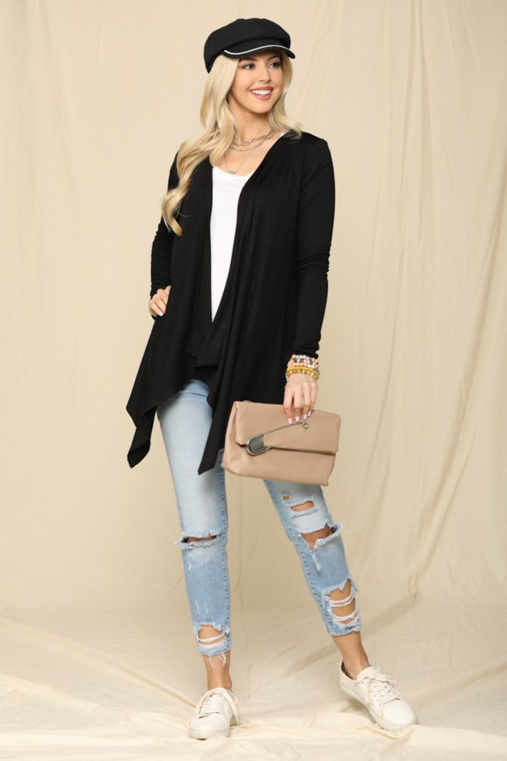 Celeste Women's Full Size Open Front Knit Cardigan - Stylish & Cozy Layer
