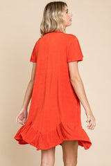 Versatile Notched Short Sleeve Dress by Culture Code - Chic & Comfortable
