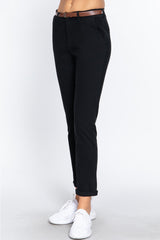 ACTIVE BASIC Cotton-Span Twill Straight Pants - Comfortable & Stylish