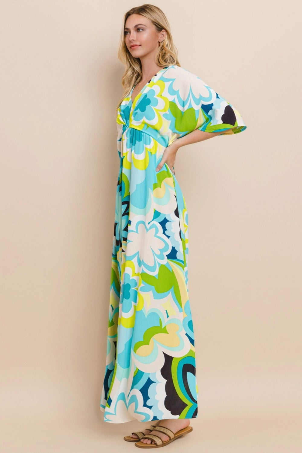 ODDI Floral Print Slit Maxi Dress – Elegant Summer Fashion