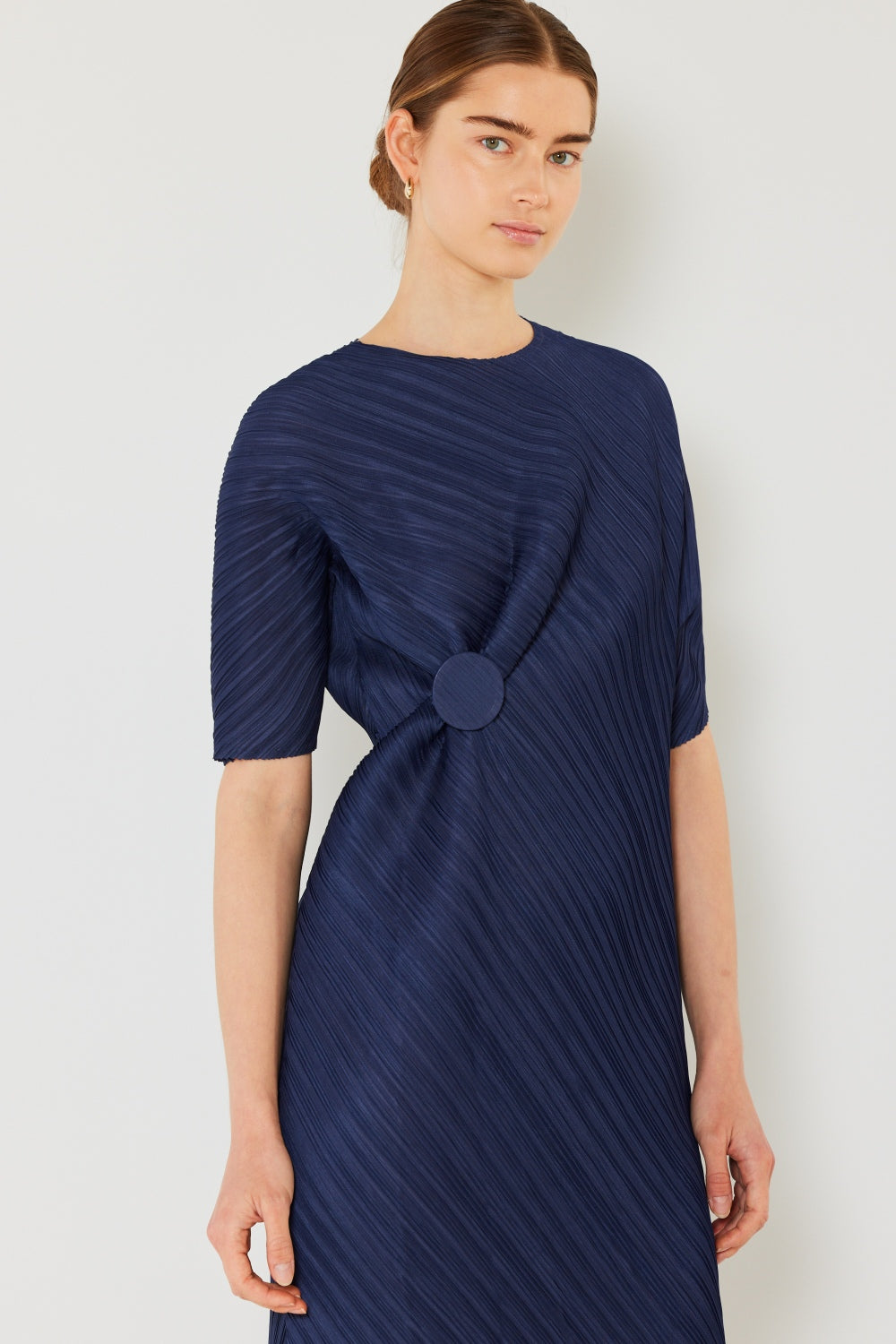 Elegant Pleated Dolman Sleeve Dress by Marina West Swim