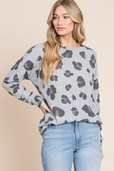 BOMBOM Wild Leopard Print Drop Shoulder T-Shirt - Trendy & Relaxed Fit