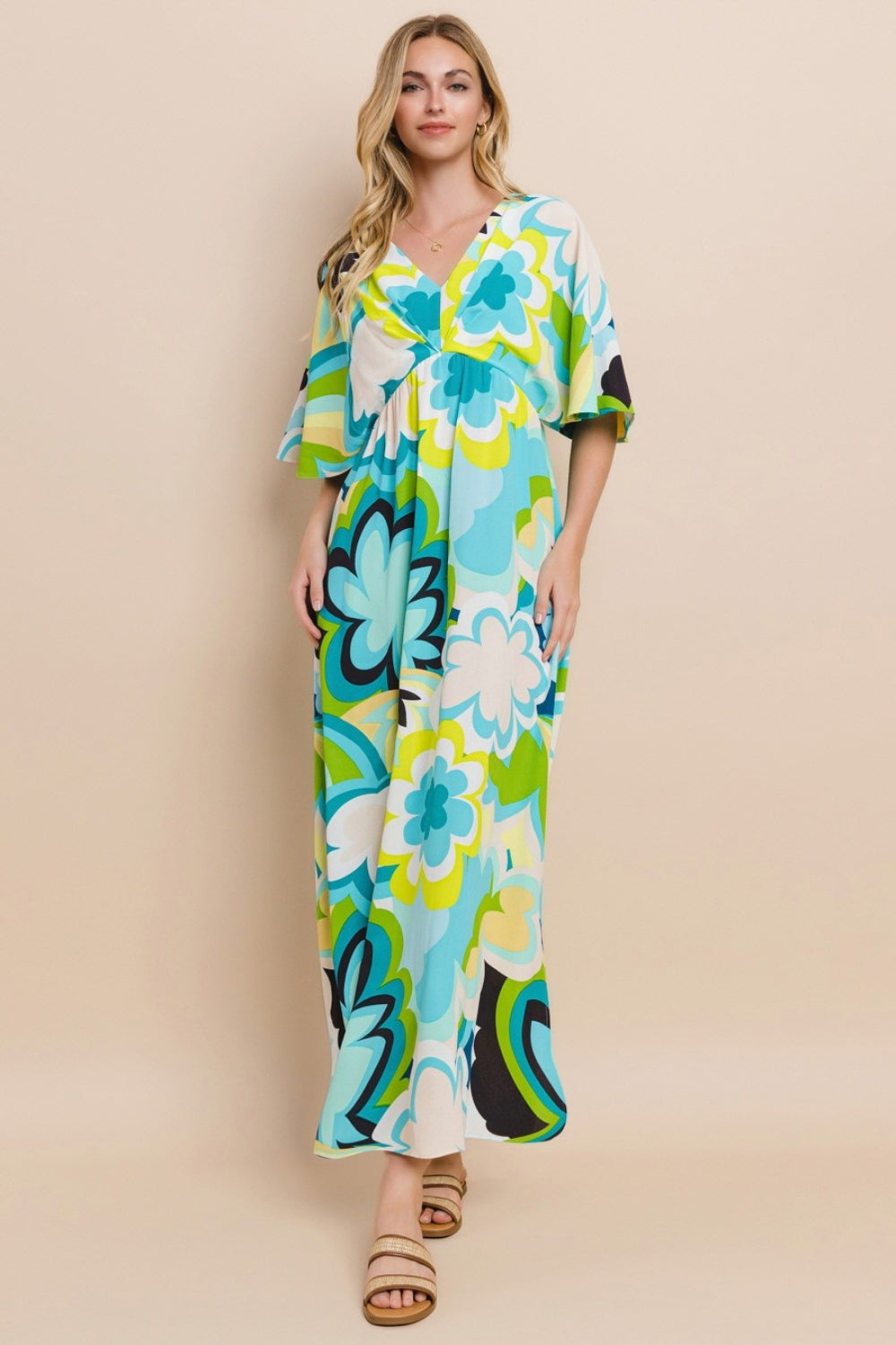ODDI Floral Print Slit Maxi Dress – Elegant Summer Fashion