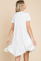 Culture Code Women's Full-Size Ruffled Asymmetric Hem Dress - Short Sleeve, Chic & Versatile