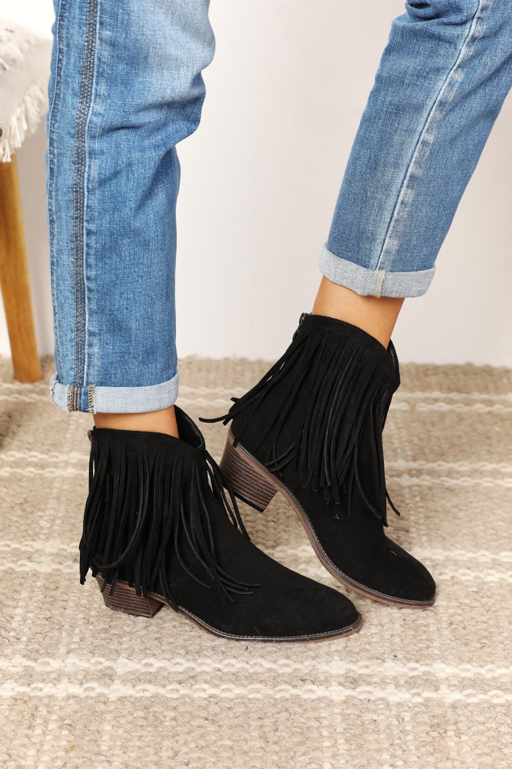 Legend Women's Fringe Ankle Cowboy Boots - Chic Western Style