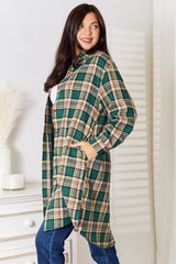 Classic Plaid Collared Neck Long Sleeve Shirt for Men and Women – 100% Polyester