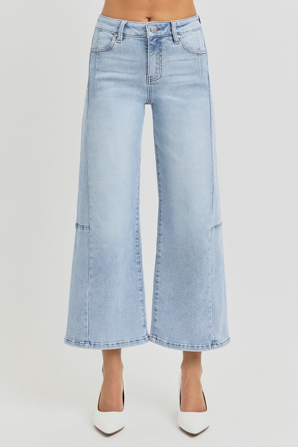 RISEN Women's High Rise Wide Leg Crop Jeans - Stylish & Comfortable Denim for All Occasions