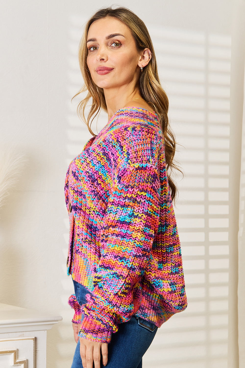 Woven Right Women's V-Neck Long Sleeve Cardigan - Chic Layering Essential