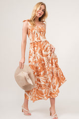 Chic Tie Shoulder Smocked Midi Tiered Dress - Perfect Summer Style