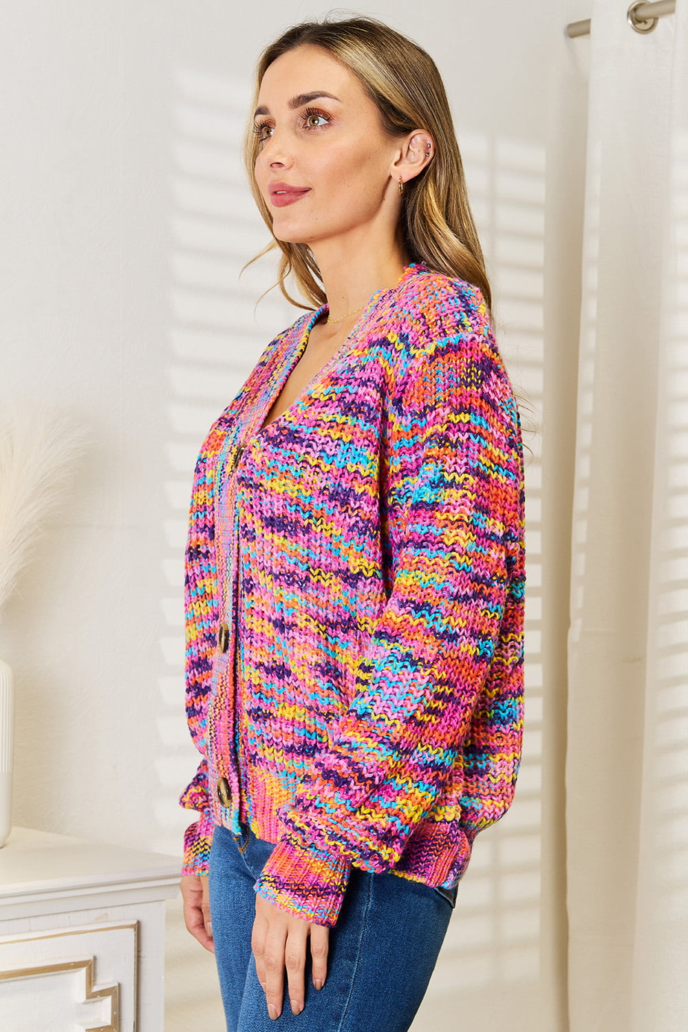 Woven Right Women's V-Neck Long Sleeve Cardigan - Chic Layering Essential