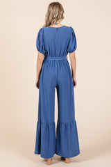 GeeGee Women's V-Neck Belted Wide Leg Jumpsuit - Chic & Versatile Outfit