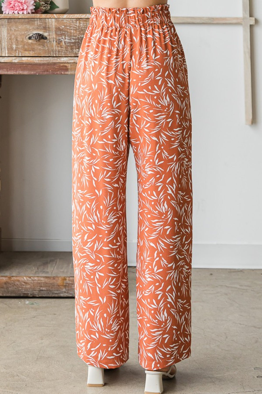 Heimish Women's Printed Tie-Waist Straight Leg Casual Pants - Trendy & Comfortable