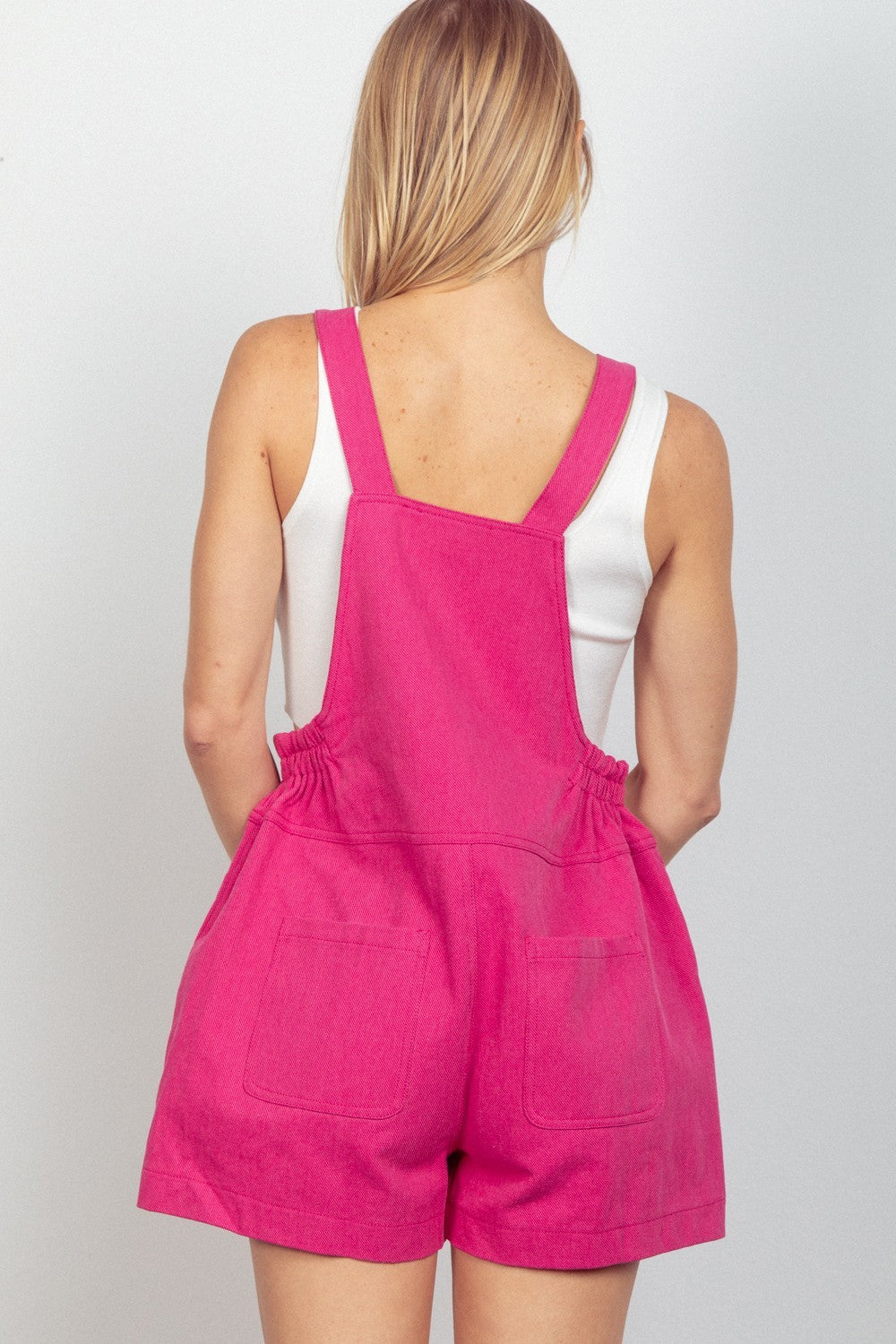 VERY J Women's Adjustable Suspender Overalls with Functional Pockets - Stylish Rayon Casual Romper