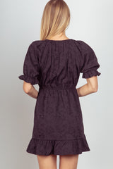 VERY J Floral Textured Woven Ruffled Mini Dress - Perfect for Special Occasions