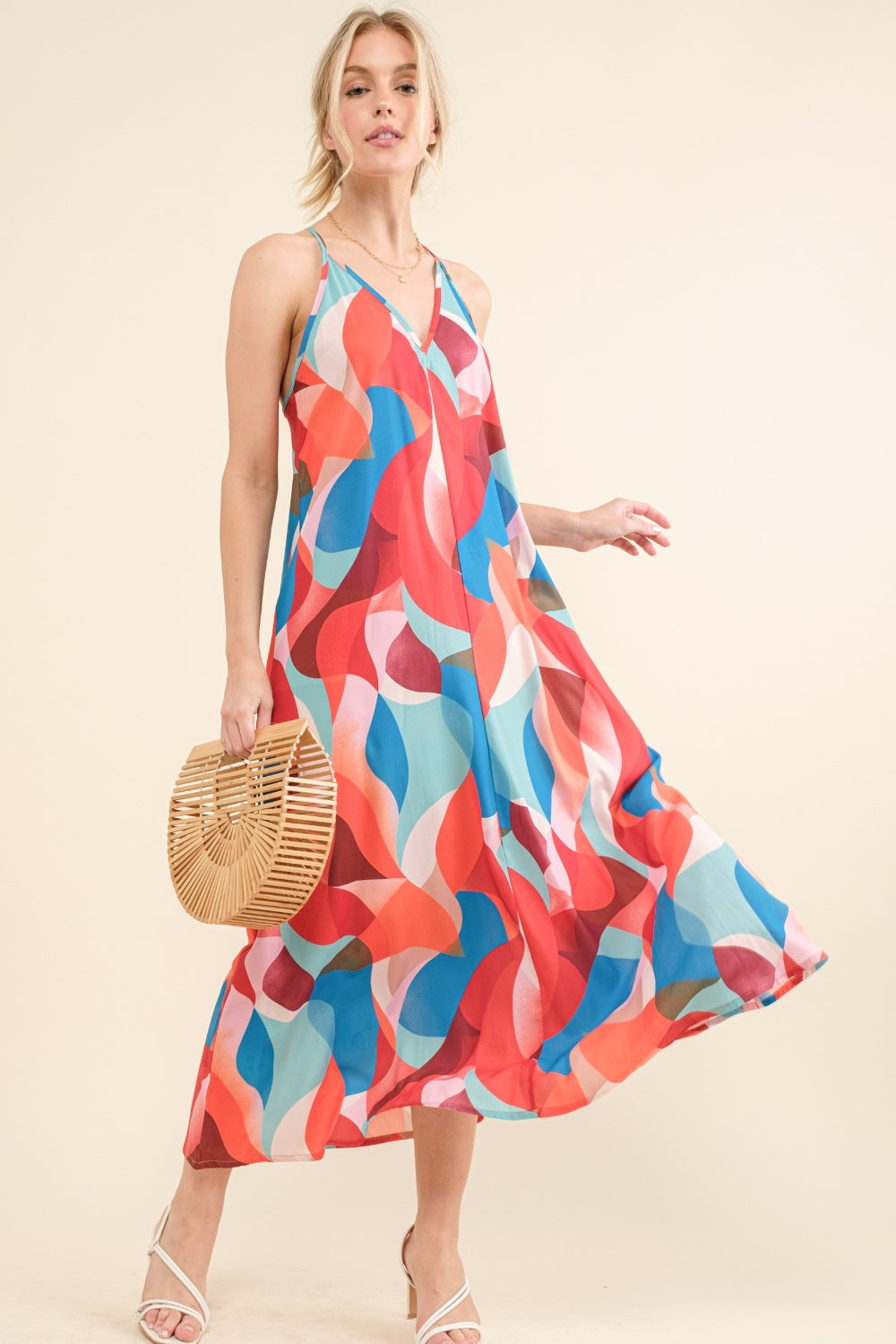Vibrant Crisscross Back Cami Dress - Perfect Summer Style