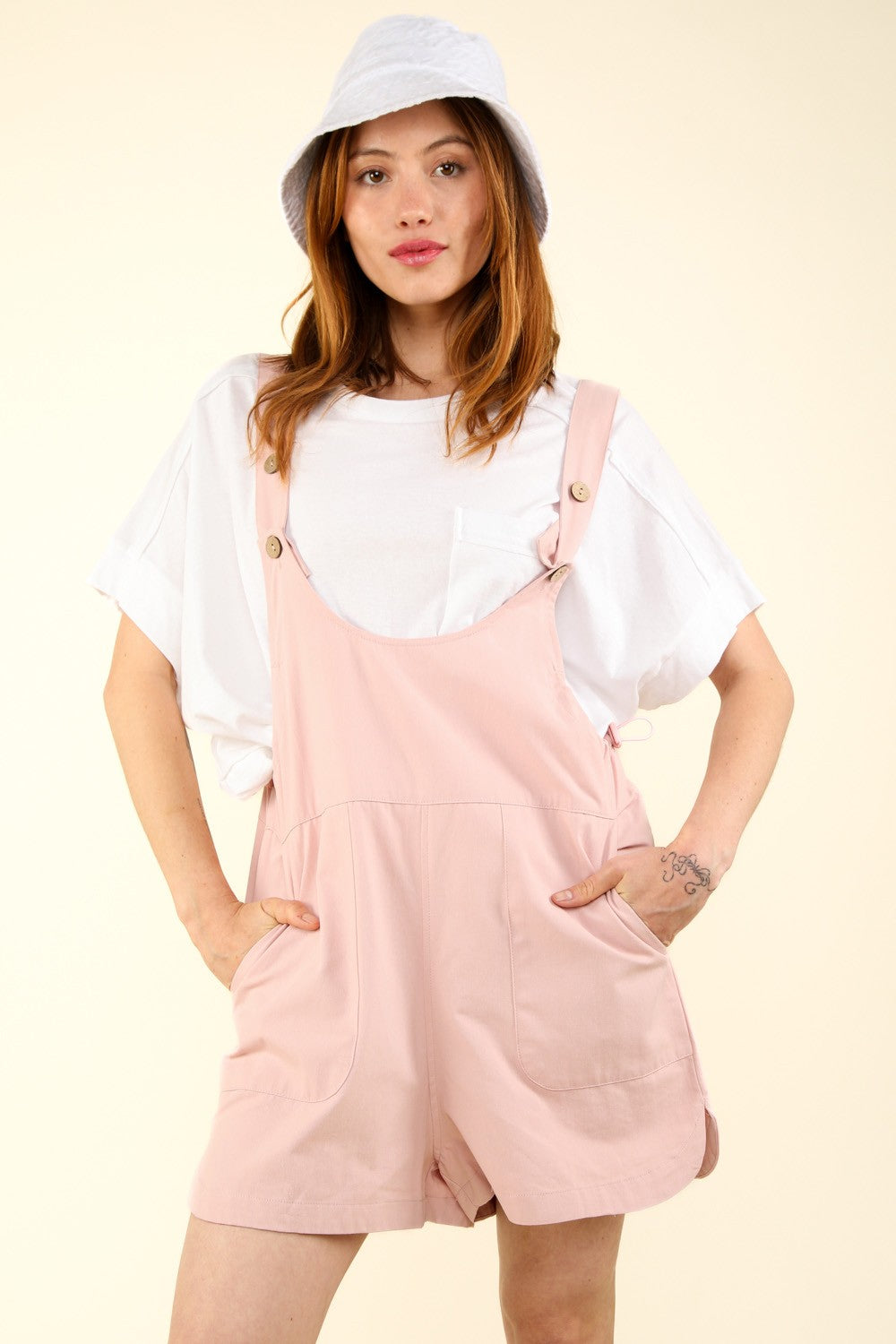 Trendy Adjustable Waist Suspender Overalls with Pockets - VERY J