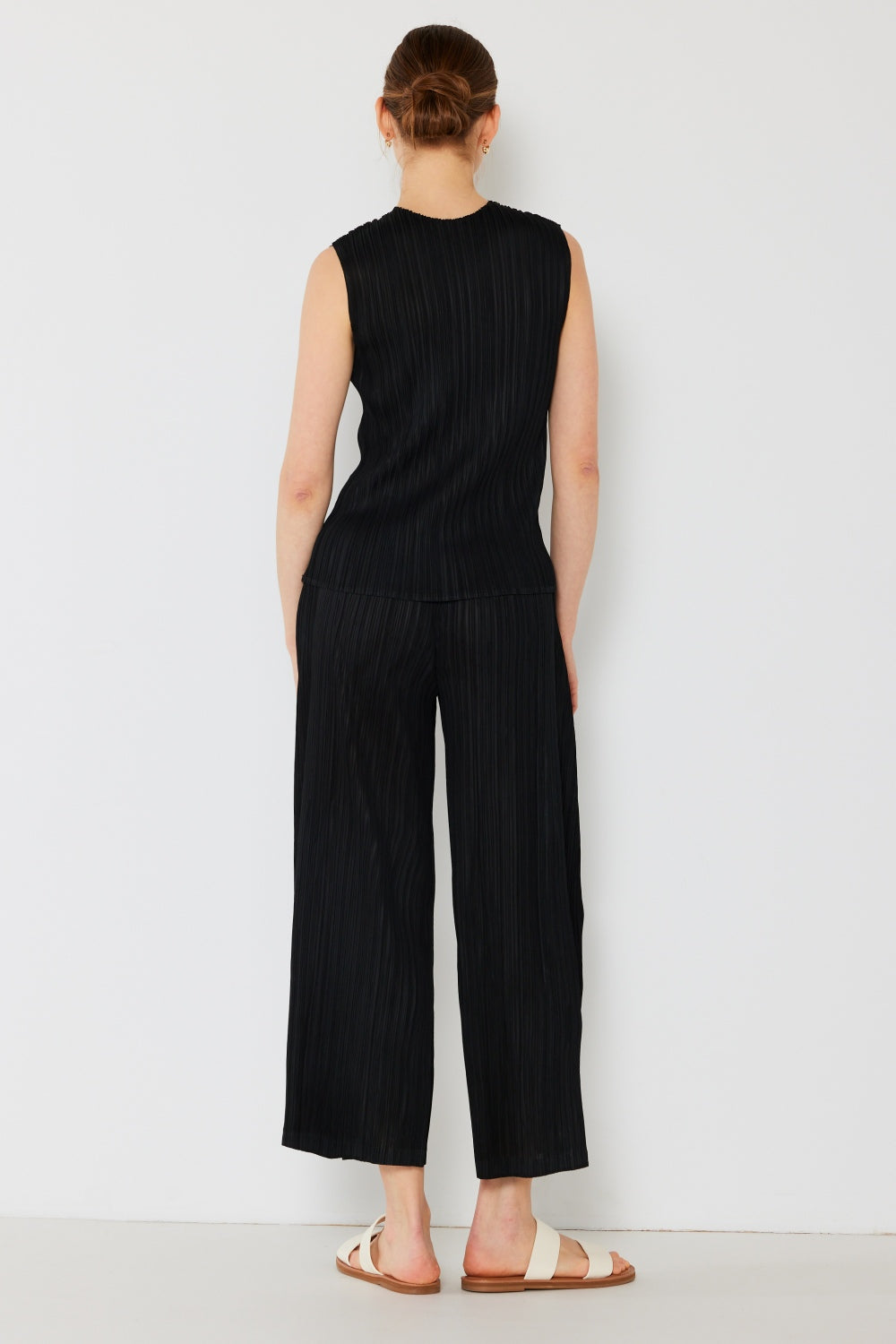 Marina West Swim Women's Pleated Wide-Leg Pants with Chic Side Pleat Detail