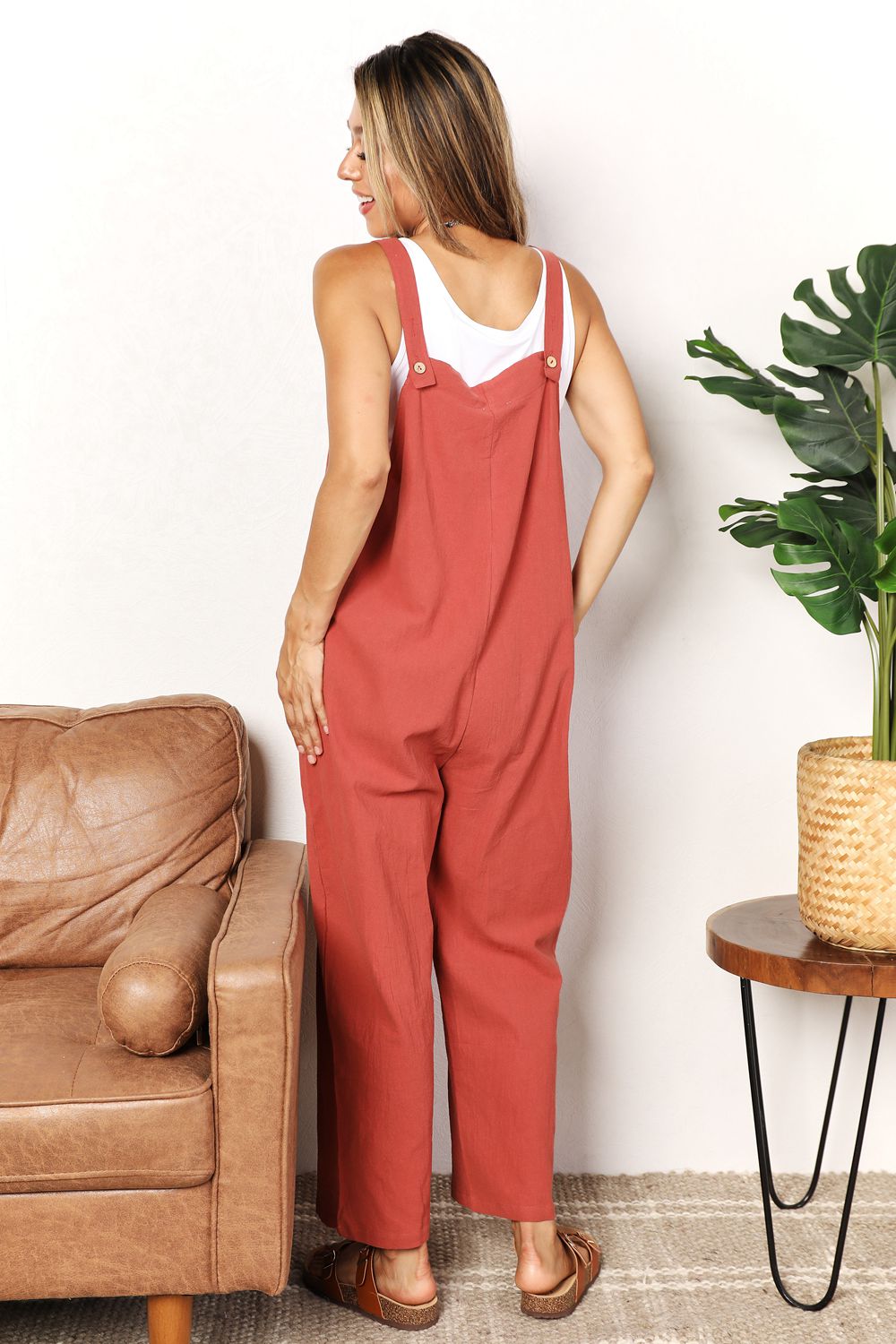 Chic Wide Leg Overalls with Front Pockets - Comfortable & Trendy Fit