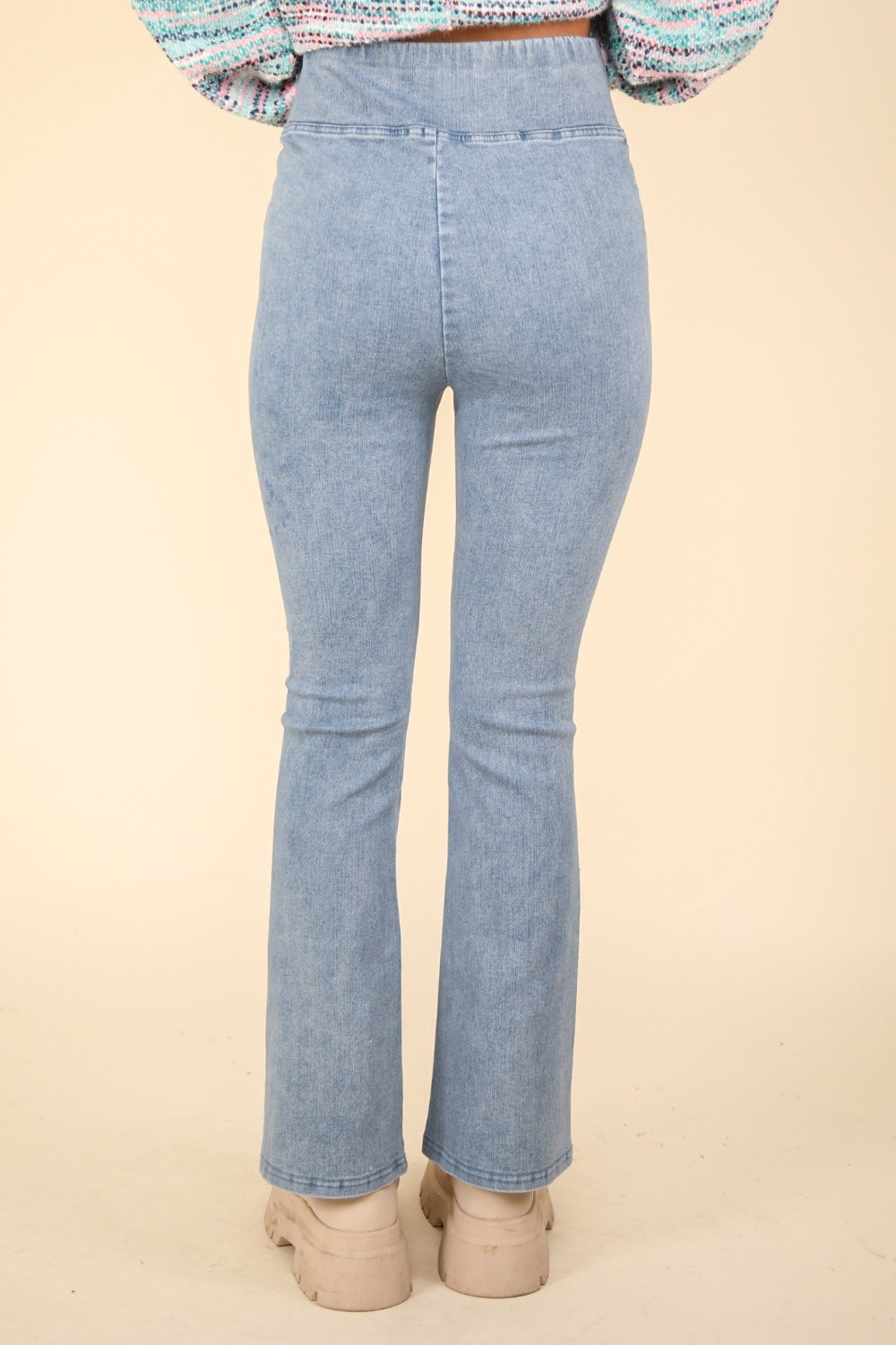 Trendy Crossover Waist Washed Denim Leggings - Stretch & Style by VERY J